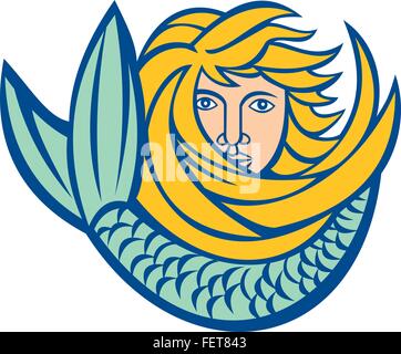 La coda della sirena è isolata su sfondo bianco. Decorazione per festa di  ragazze, biglietto di auguri o stampa t-shirt. Immagine piatta vettoriale  Immagine e Vettoriale - Alamy