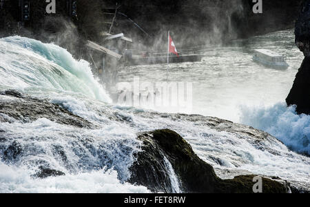 Rheinfall o Cascate del Reno, Neuhausen, Cantone di Sciaffusa, Svizzera Foto Stock