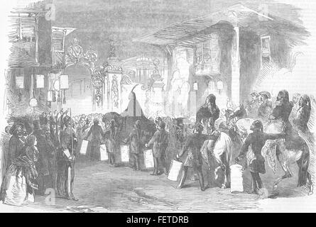 La Turchia Sultan, ambasciatori francesi sfera, Istanbul 1856. Illustrated London News Foto Stock