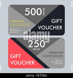Gift Voucher modello con disegno moderno. Il design del vettore Illustrazione Vettoriale