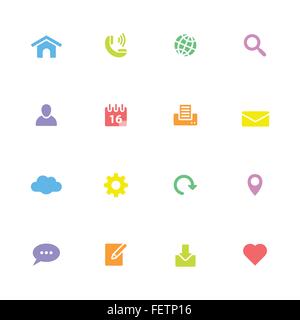 [EPS10] colorato semplice piatto icon set 1 - per il web design, interfaccia utente ed infografico e applicazione per dispositivi mobili Illustrazione Vettoriale