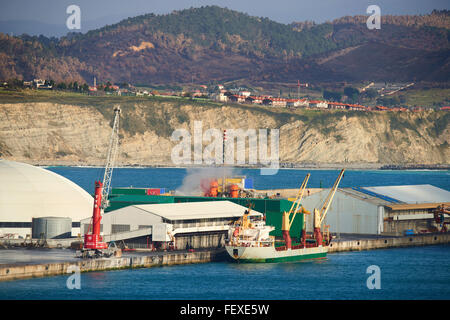 Porto di Bilbao, Abanto y Ciérvana, Santurtzi, Biscaglia, Paesi Baschi, Spagna, Europa Foto Stock