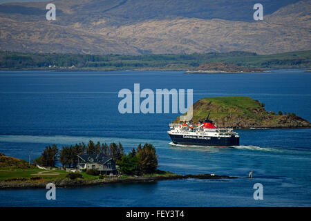 La MV Isle of Mull si allontana per Craignure, Oban, Argyll Foto Stock