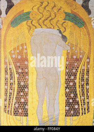 Gustav Klimt il fregio Beethoven di Gustav Klimt del fregio di Beethoven Foto Stock