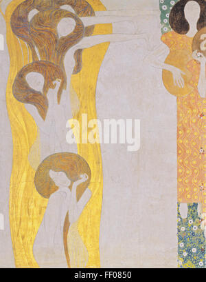 Gustav Klimt il fregio Beethoven di Gustav Klimt del fregio di Beethoven Foto Stock