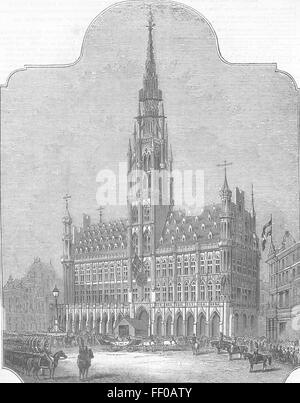 Belgio Hotel de Ville, Bruxelles 1843. Illustrated London News Foto Stock