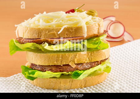 Double sandwich con Ravanelli Foto Stock