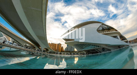 7 Novembre, 2013, Valencia, Spagna. L'Opera house a Palau de les Arts Reina Sofia, 3 mesi prima del suo rinnovo esterno Foto Stock