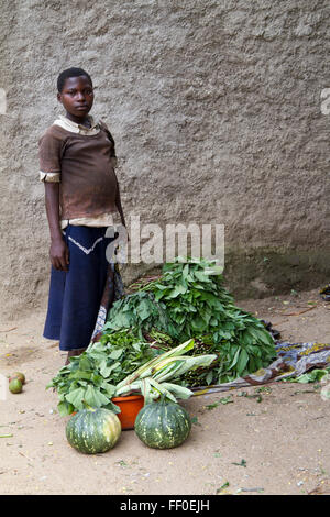 Agricoltore in Kiwanja, Rutshuru, Nord Kivu, nella Repubblica democratica del Congo, LA REPUBBLICA DEMOCRATICA DEL CONGO,Africa centrale Foto Stock