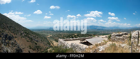 Rovine dell'antica città greca di Mycenae, Grecia Foto Stock