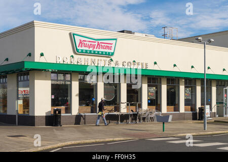 Ciambelle Krispy Kreme in Trafford Park, Manchester. Foto Stock