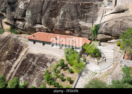 Dettagli del Santo Monastero di grande Meteoron in Meteora - complesso orientale di monasteri ortodossi, Grecia Foto Stock
