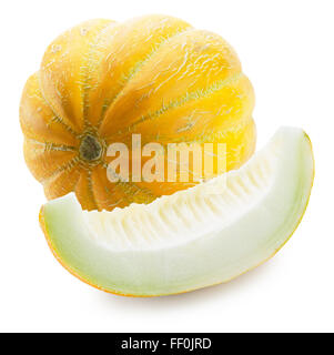 Melon isolato su uno sfondo bianco. Foto Stock