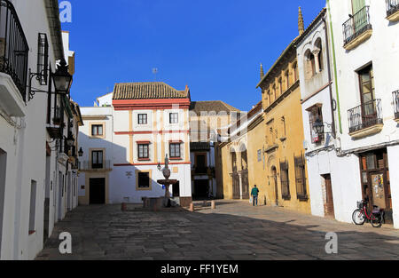 Edifici storici intorno a Plaza del Potro Square nella città vecchia parte di Cordoba, Spagna Foto Stock