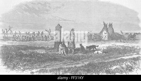 CANADA US-Rupert è terra di confine, Pembina, Red River 1870. Illustrated London News Foto Stock