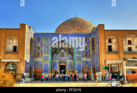 Lo Sceicco Lotfollah Mosque sul Naqsh-e JAHAN Piazza di Isfahan, Iran Foto Stock