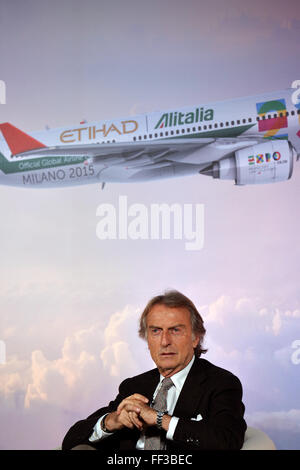 Luca Cordero di Montezemolo Presidente di Alitalia. Il presidente di Alitalia. Roma 20-01-2015 St. Regis Hotel Presentazione nuova un Foto Stock