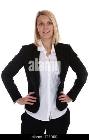 Young business donna segretario boss manager lavoro occupazione isolato su uno sfondo bianco Foto Stock