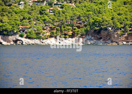 Hvar la costa meridionale, vigne, spiagge, baie tranquille,mari blu,estati perfetta,i turisti la balneazione,pianure di Stari Grad,CROAZIA Foto Stock