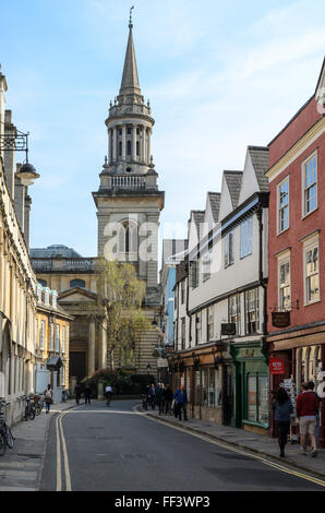 Historic Turl Street nel centro di Oxford, Oxfordshire, England, Regno Unito Foto Stock