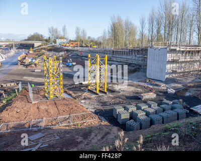 Il Footbridge costruire [sito in costruzione] Foto Stock