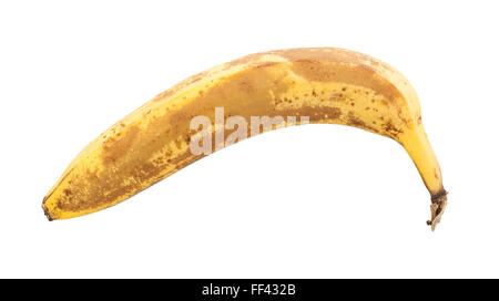 Oltre banane mature, isolati su sfondo bianco Foto Stock