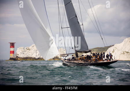 Classe J Cuor di Leone (NL). Tre J Class Yacht Race Around the Isle of Wight per quella Hu Foto Stock