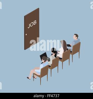 Gruppo di persone in attesa Illustrazione Vettoriale