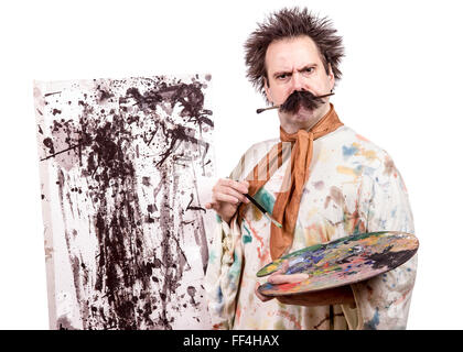 Pittore gravi pitture su tela Foto Stock