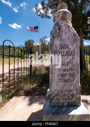 Doc Holliday grave memorial, Linwood cimitero, Glenwood Springs, Colorado. Foto Stock