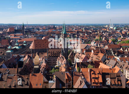 Il centro storico con la Chiesa di S. Sebaldo, Norimberga, Media Franconia, Franconia, Baviera, Germania Foto Stock