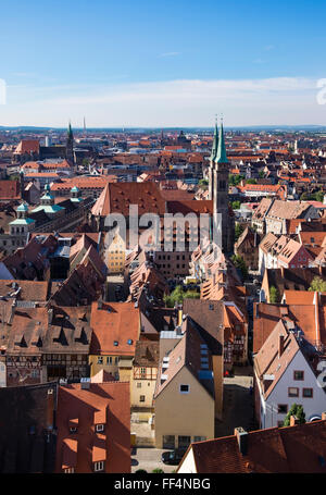 Il centro storico con la Chiesa di S. Sebaldo, Norimberga, Media Franconia, Franconia, Baviera, Germania Foto Stock