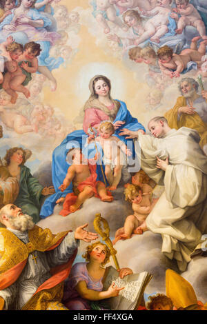 Roma, Italia - 25 Marzo 2015: Pittura del matrimonio mistico di san Roberto di Nostra Signora di Giovanni Odazzi (1663 - 1731). Foto Stock