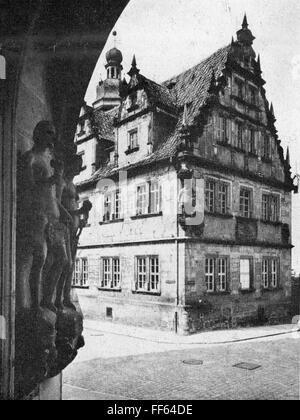 Geografia / viaggio, Germania, Coburg, edifici, scuola secondaria 'Casimirianum', vista dal portale della Morizkirche, vista esterna, circa 1960, diritti-aggiuntivi-clearences-non disponibile Foto Stock