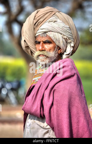 Uomo tradizionale nel Rajasthan, India Foto Stock