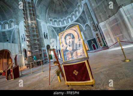 Interni incompiuta di San Sava chiesa in Vracar altopiano, Belgrado, Serbia - una delle più grandi chiese ortodosse nel mondo Foto Stock