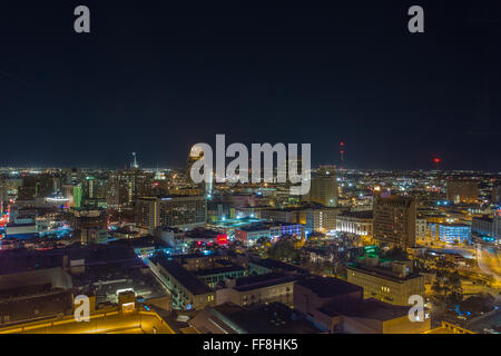 San antonio skyline di notte Foto Stock