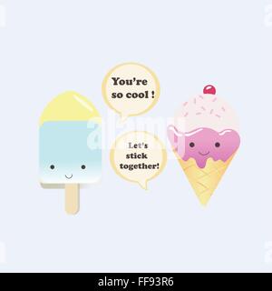 Illustrazione vettoriale di un paio di gelati Illustrazione Vettoriale