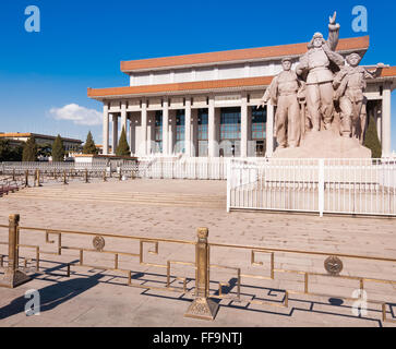 La scultura a piazza Tiananmen Foto Stock