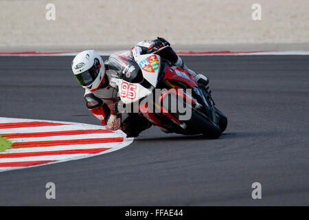 Misano Adriatico, Italia - 20 Giugno 2015: BMW S1000 RR del Team ASPI, pilotato da MURESAN Robert Foto Stock