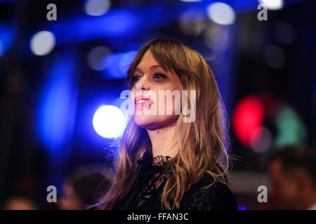 Berlino, Germania. Xi Febbraio, 2016. Attrice tedesca Heike Makatsch partecipa alla cerimonia di apertura della 66ma Berlinale Festival Internazionale del Cinema di Berlino, Germania, 11 febbraio, 2016. Credito: Zhang ventola/Xinhua/Alamy Live News Foto Stock