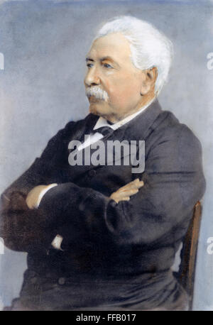 LESSEPS (1805-1894). /NVicomte Ferdinand Marie de Lesseps. Diplomatico francese e promotore di Suez e di Panama canali. Olio sulla fotografia. Foto Stock