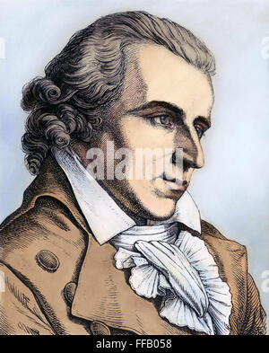 FRIEDRICH SCHILLER /n(1759-1805). Johann Christoph Friedrich von Schiller. Il tedesco poeta e drammaturgo. La linea di incisione, Tedesco, xix secolo. Foto Stock