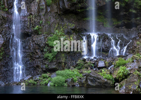 Cascate, Cascata de la Gran Burrone, Grand Galet, Reunion Foto Stock