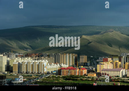 Di nuova costruzione zona residenziale, Ulan Bator, Mongolia Foto Stock