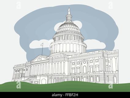 Il Campidoglio di Washington DC. illustrazione vettoriale Illustrazione Vettoriale