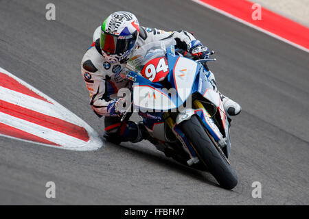 Misano Adriatico, Italia - 20 Giugno 2015: BMW S1000 RR del Team ASPI azionati da Matthieu Lussiana Foto Stock