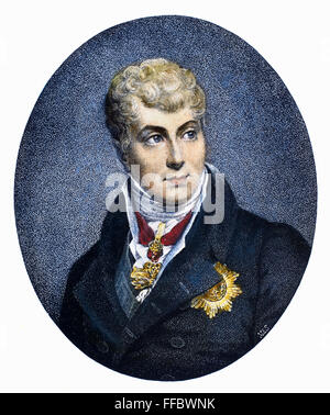 Il principe Metternich /n(1773-1859). Il principe Klemens Wenzel Nepomuk Lothar von Metternich. Statista austriaco. Incisione da imbianchino dopo la pittura da Franτois Gerard, 1808. Foto Stock