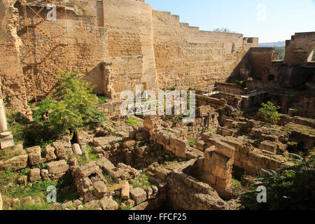 Sito archeologico romano in Alcázar de los Reyes Cristianos, Alcazar Cordoba, Spagna Foto Stock