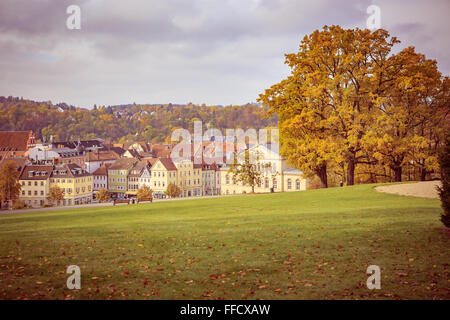 COBURG, Baviera, Germania - CIRCA Oktober, 2015: Parco del palazzo e del teatro della città di Coburg in Baviera, Germania Foto Stock